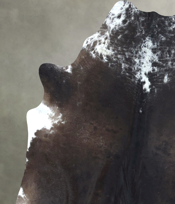 Chocolate and White X-Large Brazilian Cowhide Rug 7'0"H x 6'1"W #B21188 by Hudson Hides