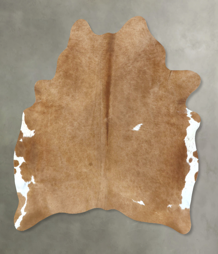 Beige X-Large Brazilian Cowhide Rug 6'8"H x 6'0"W #B21191 by Hudson Hides
