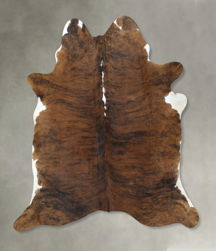 Medium Brindle Large Brazilian Cowhide Rug 6'5"H x 5'11"W #B21194 by Hudson Hides