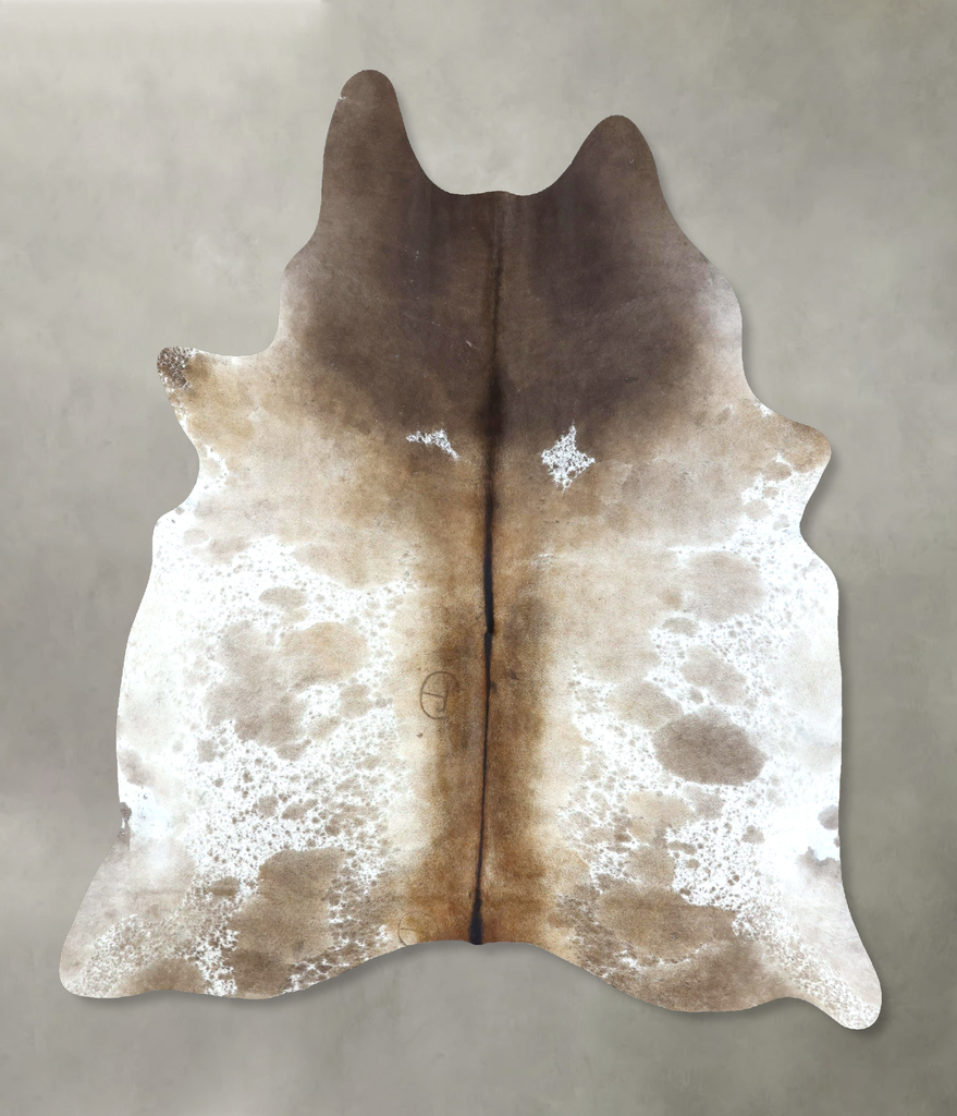 Chocolate and White X-Large Brazilian Cowhide Rug 7'3"H x 6'0"W #B21202 by Hudson Hides