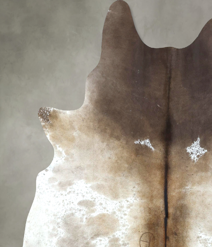 Chocolate and White X-Large Brazilian Cowhide Rug 7'3"H x 6'0"W #B21202 by Hudson Hides