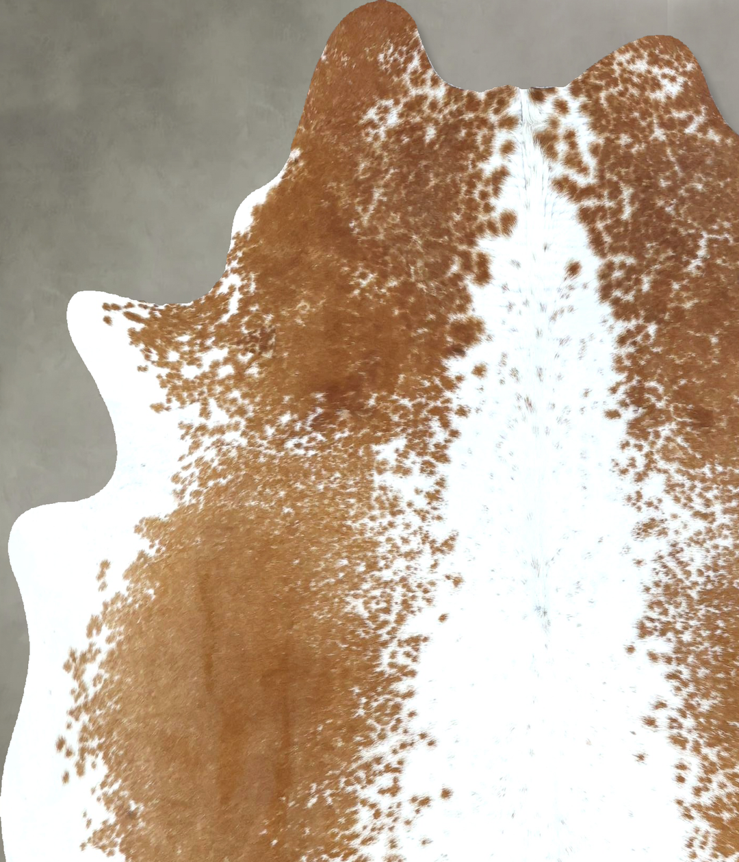 Beige and White Large Brazilian Cowhide Rug 6'8"H x 5'6"W #B21206 by H