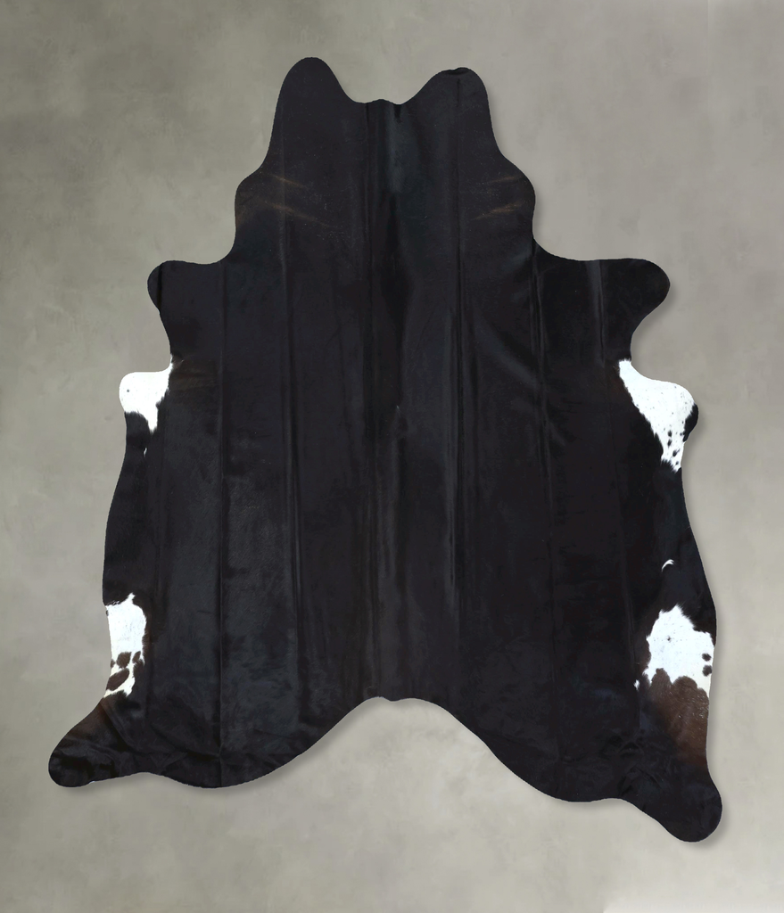 Solid Black X-Large Brazilian Cowhide Rug 7'4"H x 6'5"W #B21207 by Hudson Hides