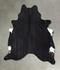 Solid Black X-Large Brazilian Cowhide Rug 7'4