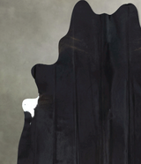 Solid Black X-Large Brazilian Cowhide Rug 7'4"H x 6'5"W #B21207 by Hudson Hides