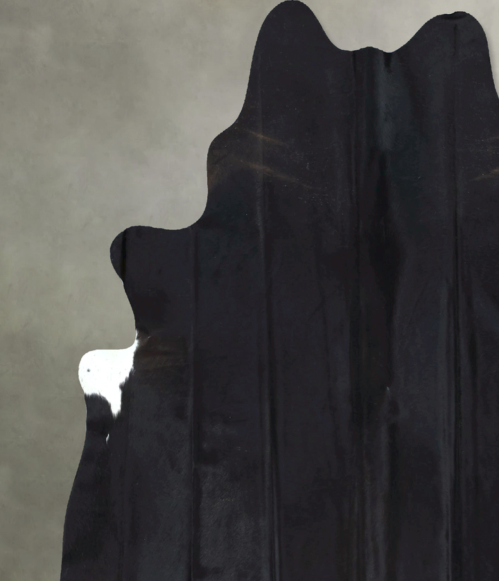 Solid Black X-Large Brazilian Cowhide Rug 7'4"H x 6'5"W #B21207 by Hudson Hides