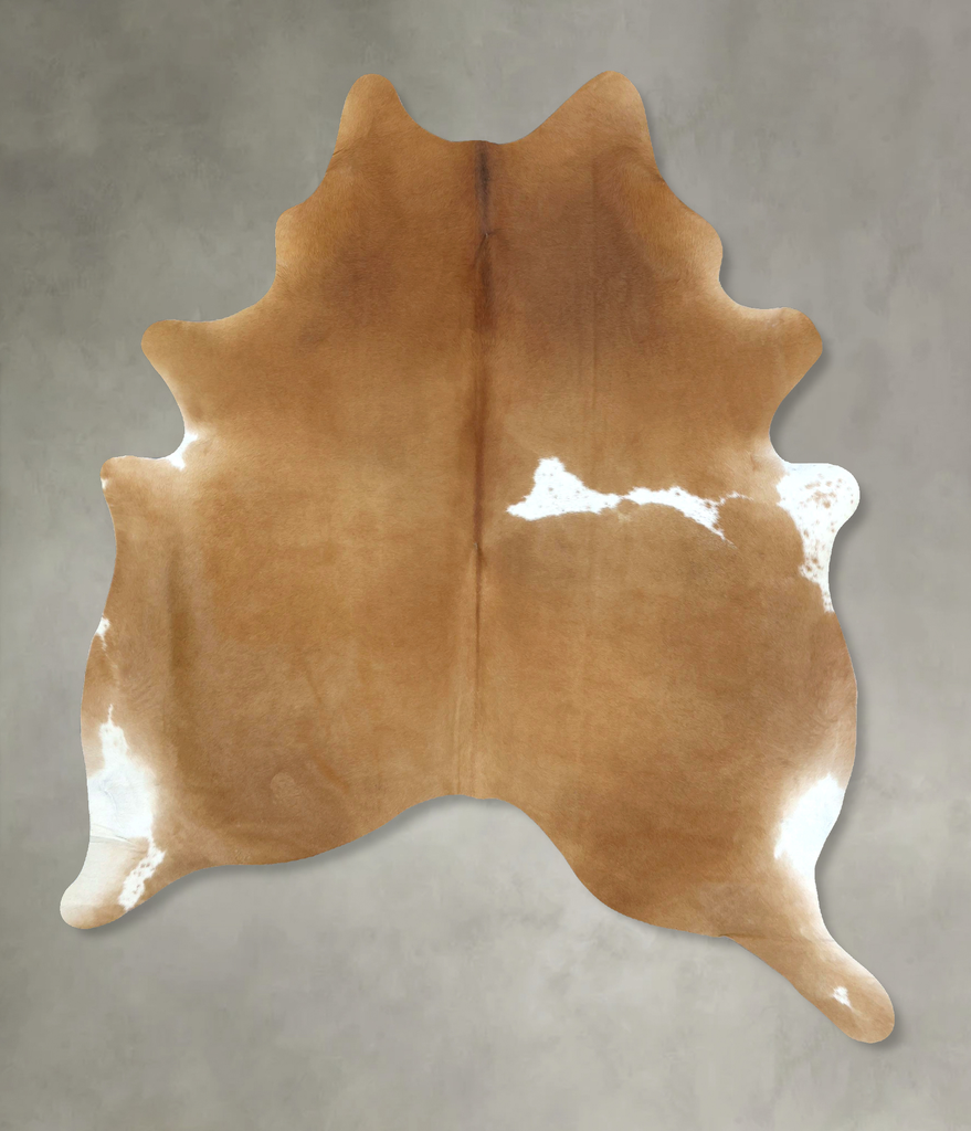 Beige X-Large Brazilian Cowhide Rug 7'6"H x 5'11"W #B21208 by Hudson Hides