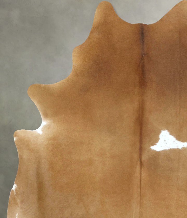 Beige X-Large Brazilian Cowhide Rug 7'6"H x 5'11"W #B21208 by Hudson Hides