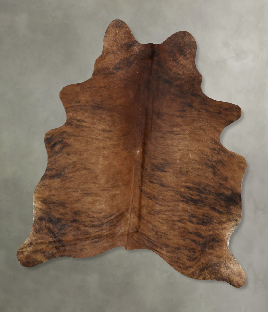 Medium Brindle Large Brazilian Cowhide Rug 6'5"H x 5'2"W #B21210 by Hudson Hides