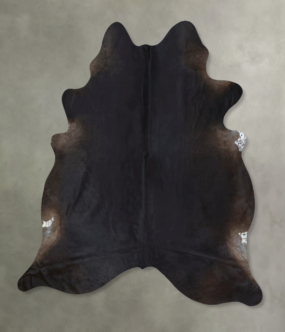 Solid Black X-Large Brazilian Cowhide Rug 7'3"H x 6'3"W #B21214 by Hud