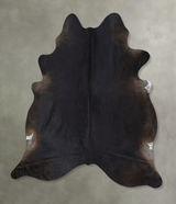 Solid Black X-Large Brazilian Cowhide Rug 7'3"H x 6'3"W #B21214 by Hudson Hides
