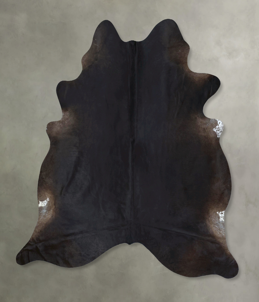 Solid Black X-Large Brazilian Cowhide Rug 7'3"H x 6'3"W #B21214 by Hudson Hides