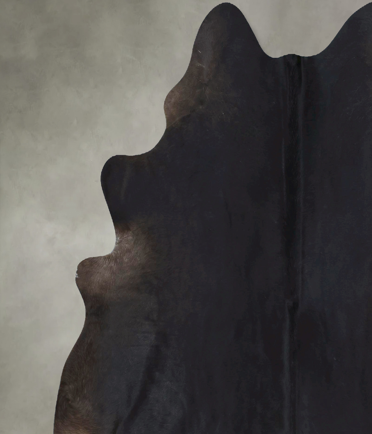Solid Black Cowhide Rug #B21214