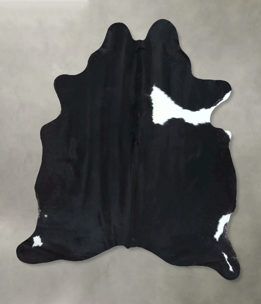 Black and White Large Brazilian Cowhide Rug 6'5"H x 5'2"W #B21215 by Hudson Hides