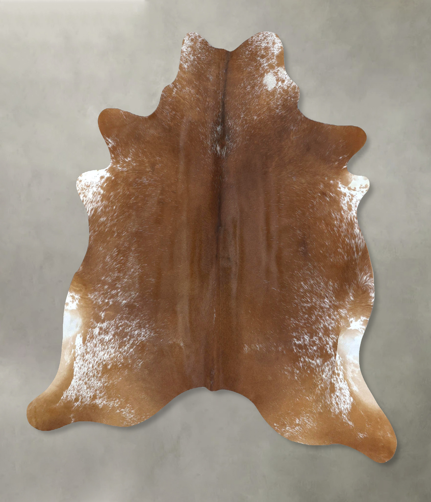 Salt and Pepper Brown X-Large Brazilian Cowhide Rug 7'1"H x 6'5"W #B21217 by Hudson Hides
