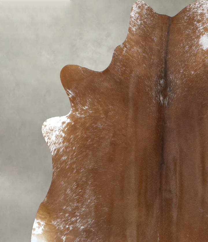 Salt and Pepper Brown X-Large Brazilian Cowhide Rug 7'1"H x 6'5"W #B21217 by Hudson Hides