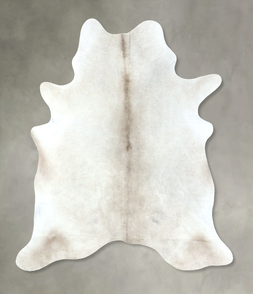 Ivory with Beige Large Brazilian Cowhide Rug 6'10"H x 5'4"W #B21219 by Hudson Hides