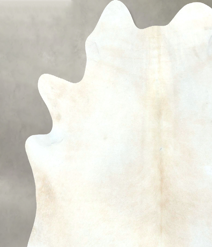 Ivory with Beige X-Large Brazilian Cowhide Rug 7'1"H x 6'2"W #B21221 by Hudson Hides