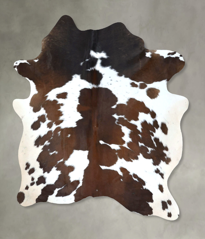 Chocolate and White Large Brazilian Cowhide Rug 6'6"H x 5'1"W #B21229 by Hudson Hides