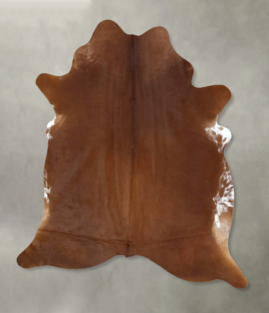 Solid Brown X-Large Brazilian Cowhide Rug 7'3"H x 6'0"W #B21230 by Hudson Hides
