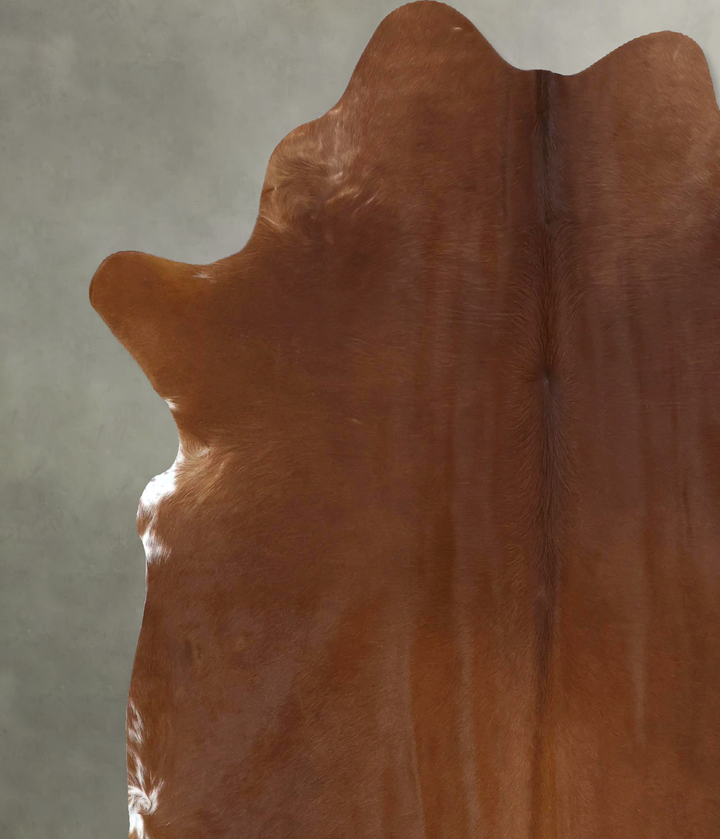 Solid Brown X-Large Brazilian Cowhide Rug 7'3"H x 6'0"W #B21230 by Hudson Hides