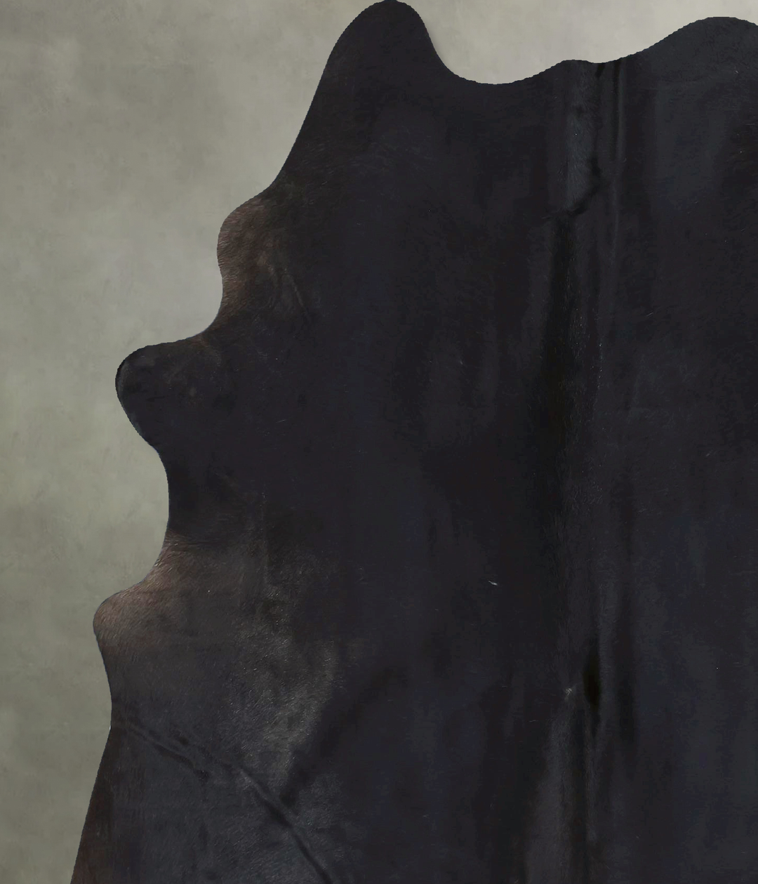 Solid Black X-Large Brazilian Cowhide Rug 7'1"H x 5'8"W #B21235 by Hud