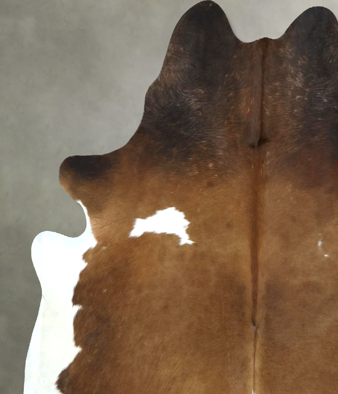 Chocolate and White X-Large Brazilian Cowhide Rug 7'2"H x 6'2"W #B2123