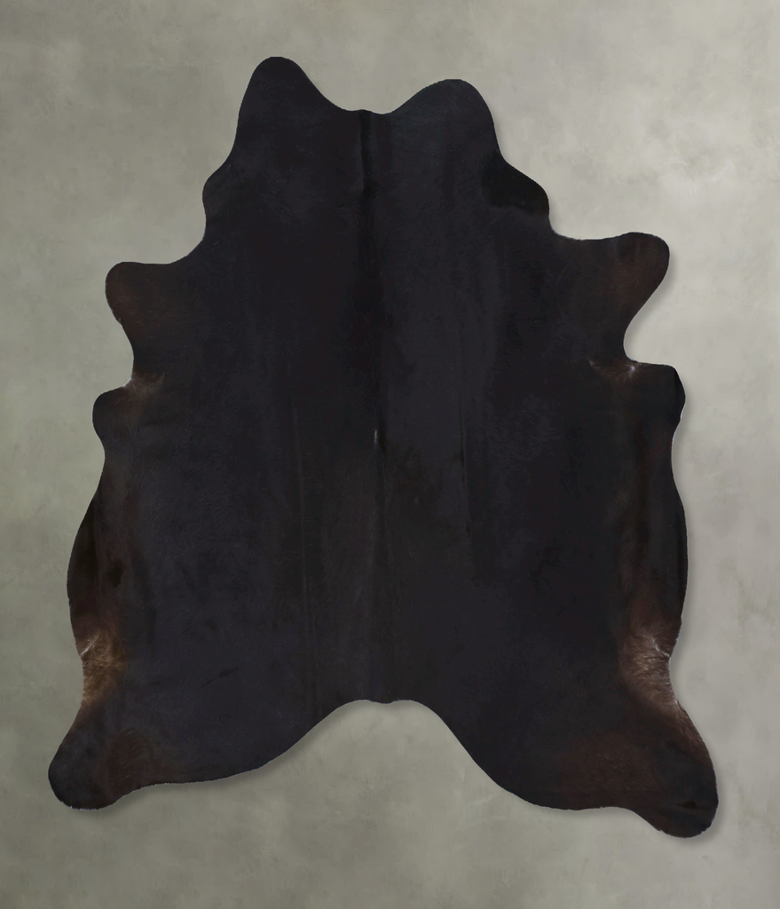 Solid Black Large Brazilian Cowhide Rug 6'6"H x 5'10"W #B21242 by Hudson Hides