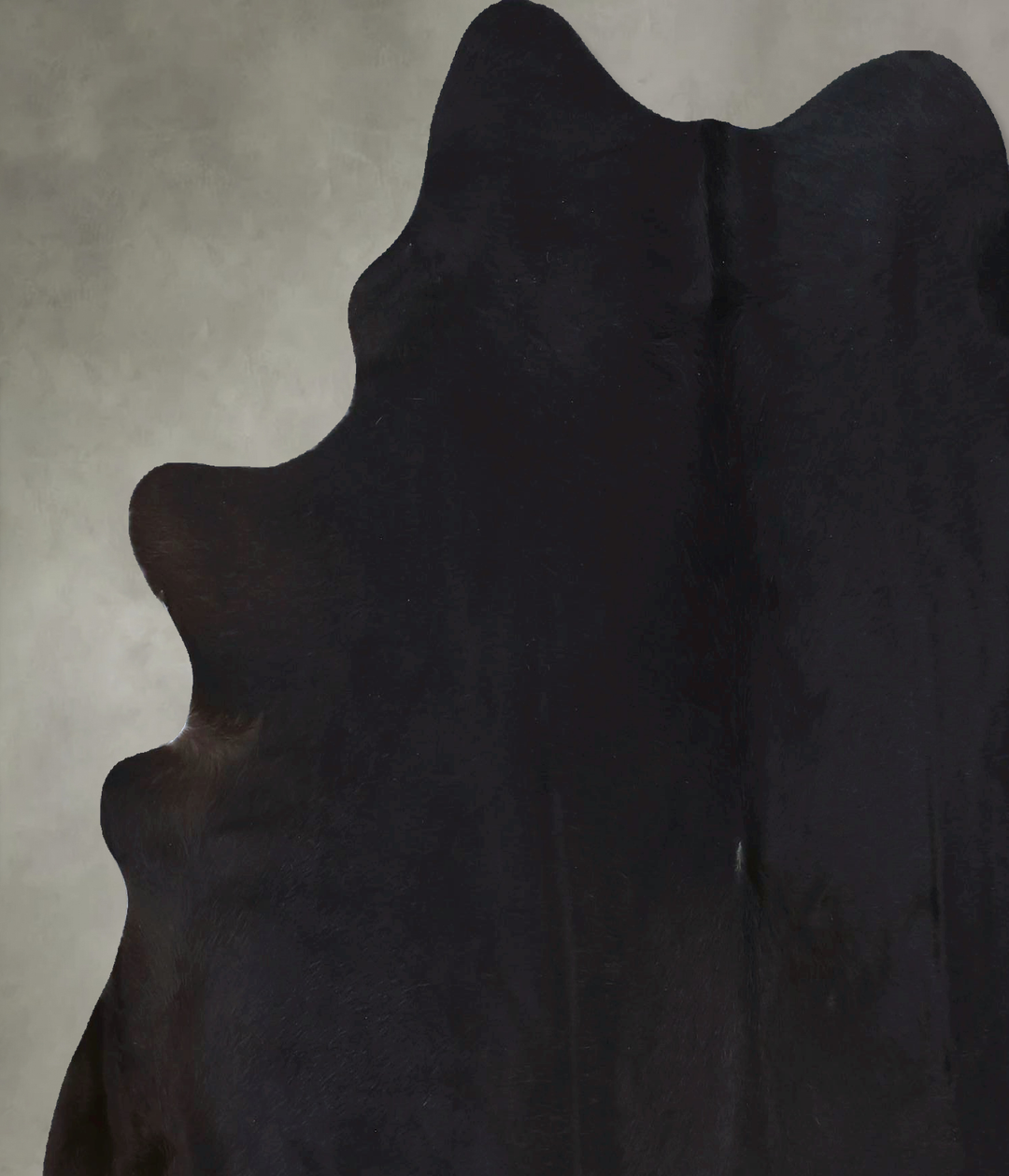 Solid Black Large Brazilian Cowhide Rug 6'6"H x 5'10"W #B21242 by Huds