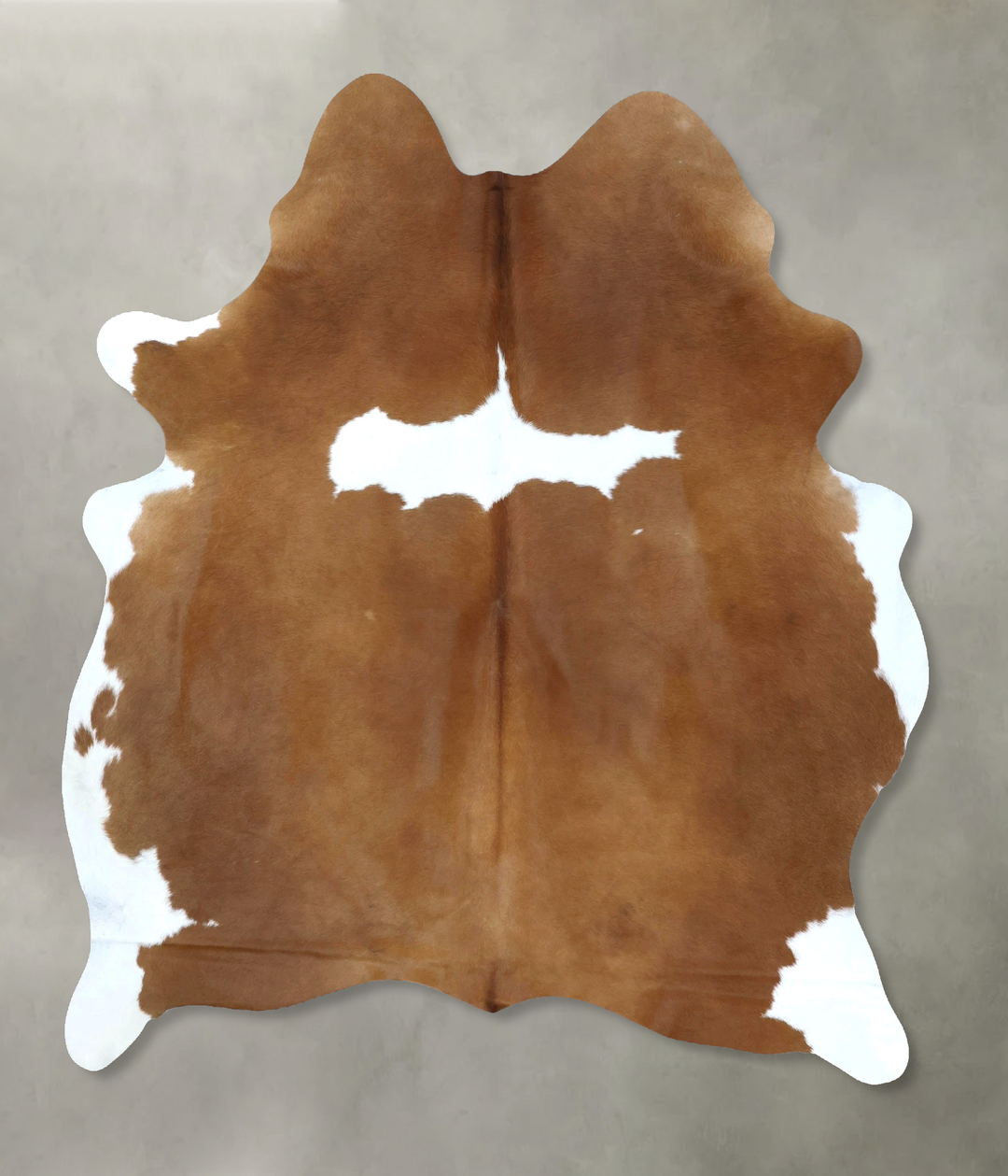 Brown and White Regular X-Large Brazilian Cowhide Rug 7'1"H x 5'8"W #B