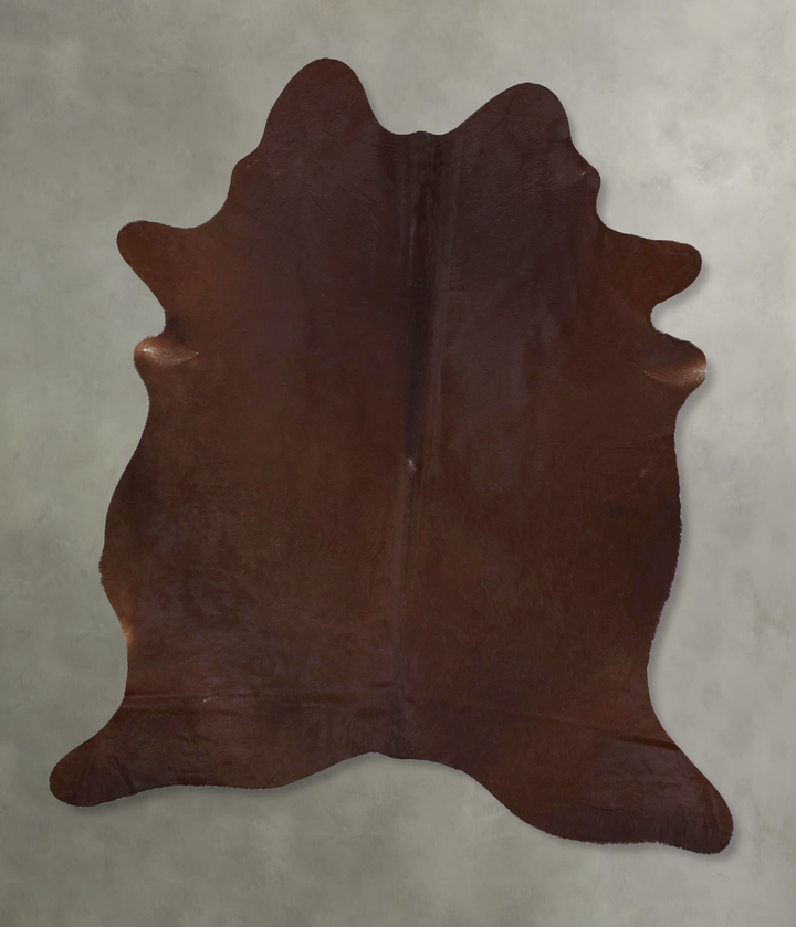 Solid Brown X-Large Brazilian Cowhide Rug 7'7"H x 5'10"W #B21255 by Hudson Hides