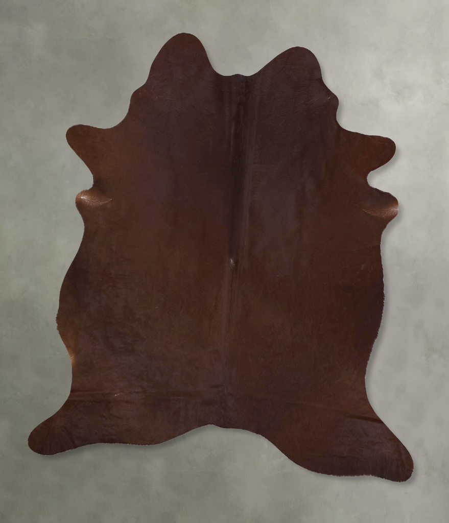 Solid Brown X-Large Brazilian Cowhide Rug 7'7"H x 5'10"W #B21255 by Hudson Hides
