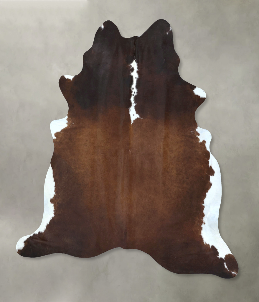 Chocolate and White X-Large Brazilian Cowhide Rug 7'6"H x 6'3"W #B21258 by Hudson Hides