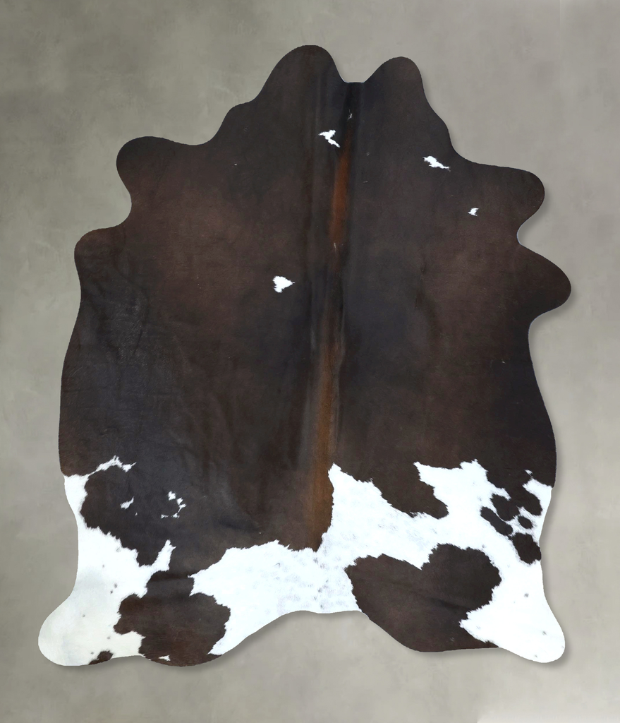 Chocolate and White Large Brazilian Cowhide Rug 6'3"H x 4'10"W #B21259 by Hudson Hides