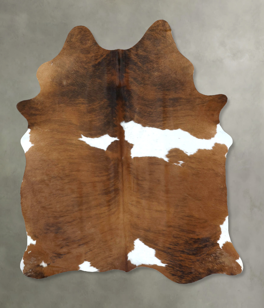 Medium Brindle Large Brazilian Cowhide Rug 7'5"H x 5'2"W #B21262 by Hudson Hides