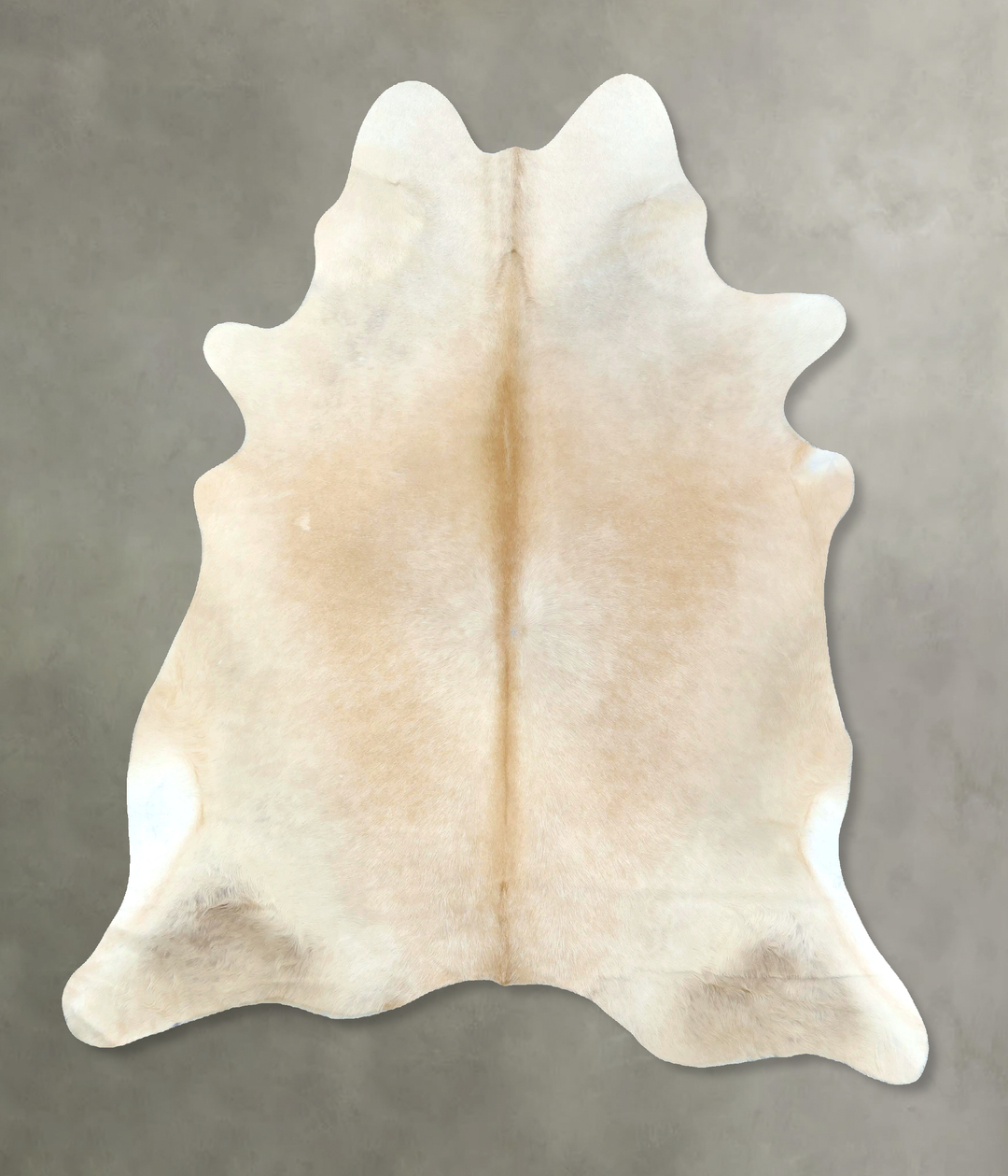 Ivory with Beige X-Large Brazilian Cowhide Rug 6'11"H x 5'11"W #B21263