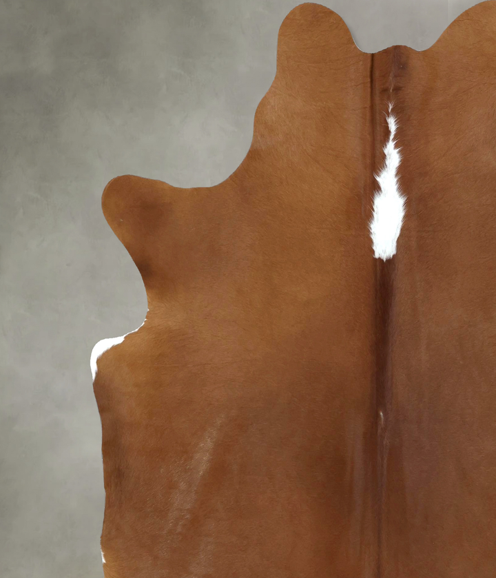 Brown and White Regular X-Large Brazilian Cowhide Rug 7'2"H x 6'4"W #B21265 by Hudson Hides