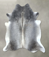 Medium Grey Large Brazilian Cowhide Rug 6'1"H x 5'10"W #B21268 by Hudson Hides