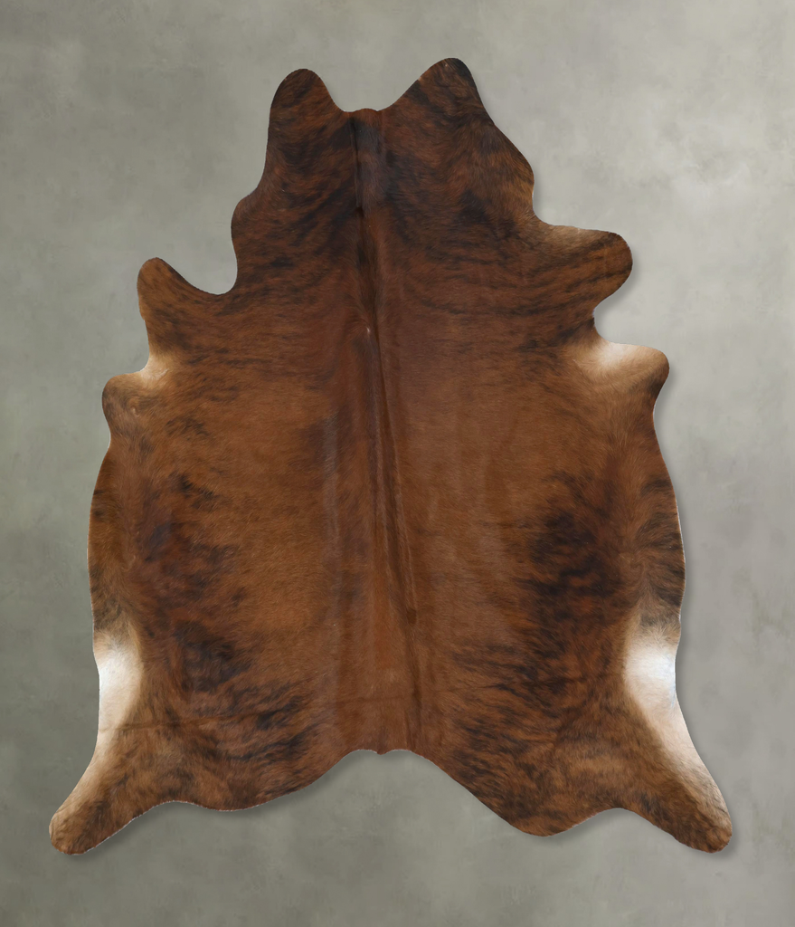 Medium Brindle X-Large Brazilian Cowhide Rug 7'1"H x 6'4"W #B21271 by Hudson Hides