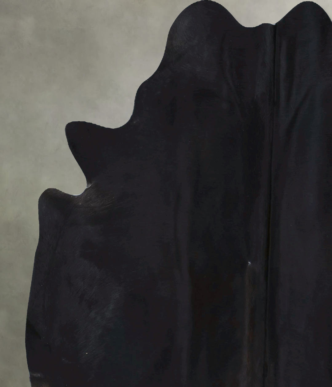 Solid Black X-Large Brazilian Cowhide Rug 7'0"H x 6'0"W #B21276 by Hud