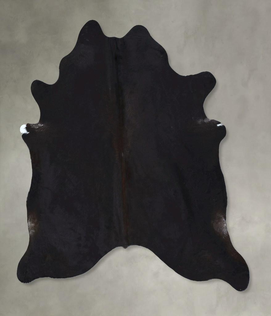 Solid Black X-Large Brazilian Cowhide Rug 6'10"H x 6'2"W #B21277 by Hudson Hides