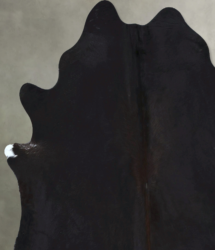 Solid Black X-Large Brazilian Cowhide Rug 6'10"H x 6'2"W #B21277 by Hudson Hides