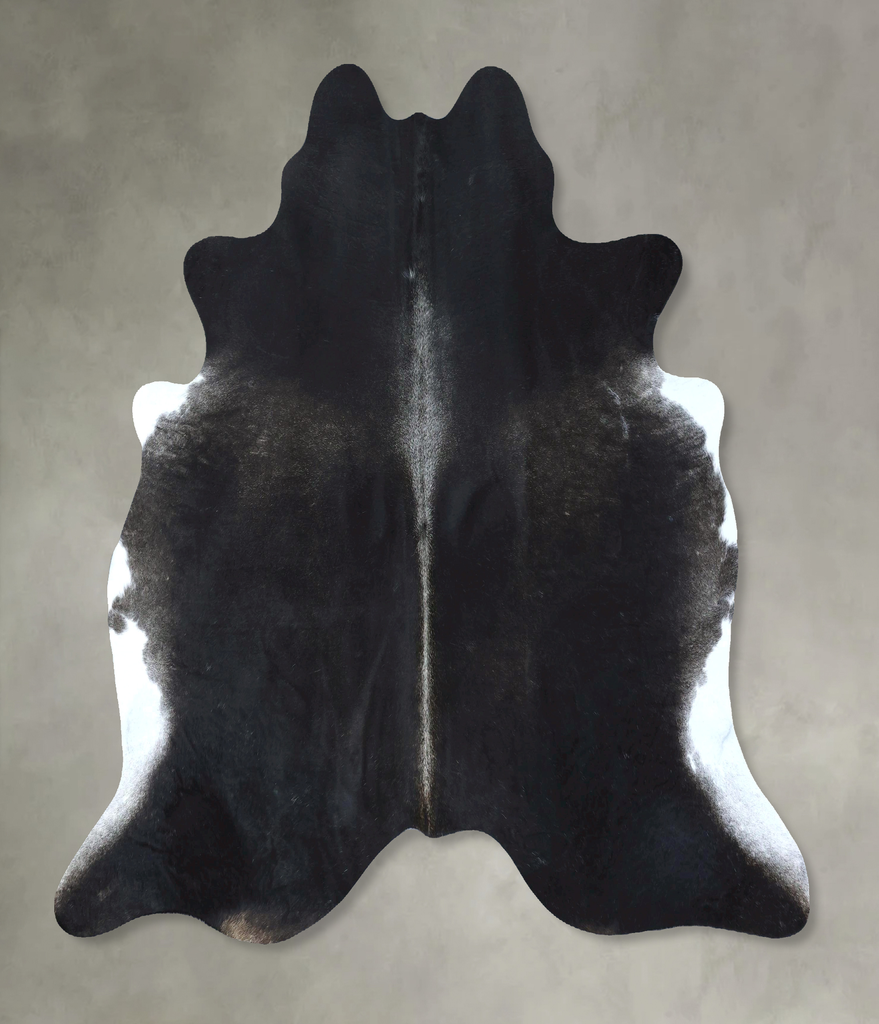 Solid Black X-Large Brazilian Cowhide Rug 6'6"H x 6'8"W #B21278 by Hudson Hides