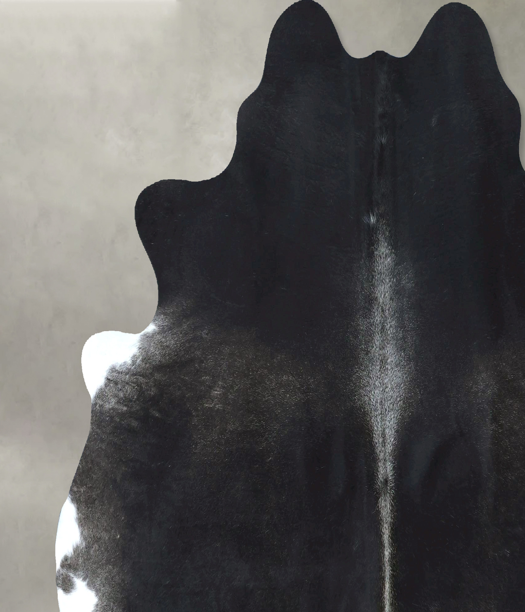 Solid Black X-Large Brazilian Cowhide Rug 6'6"H x 6'8"W #B21278 by Hud