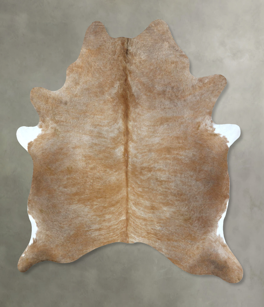 Light Caramel X-Large Brazilian Cowhide Rug 7'2"H x 6'0"W #B21279 by Hudson Hides