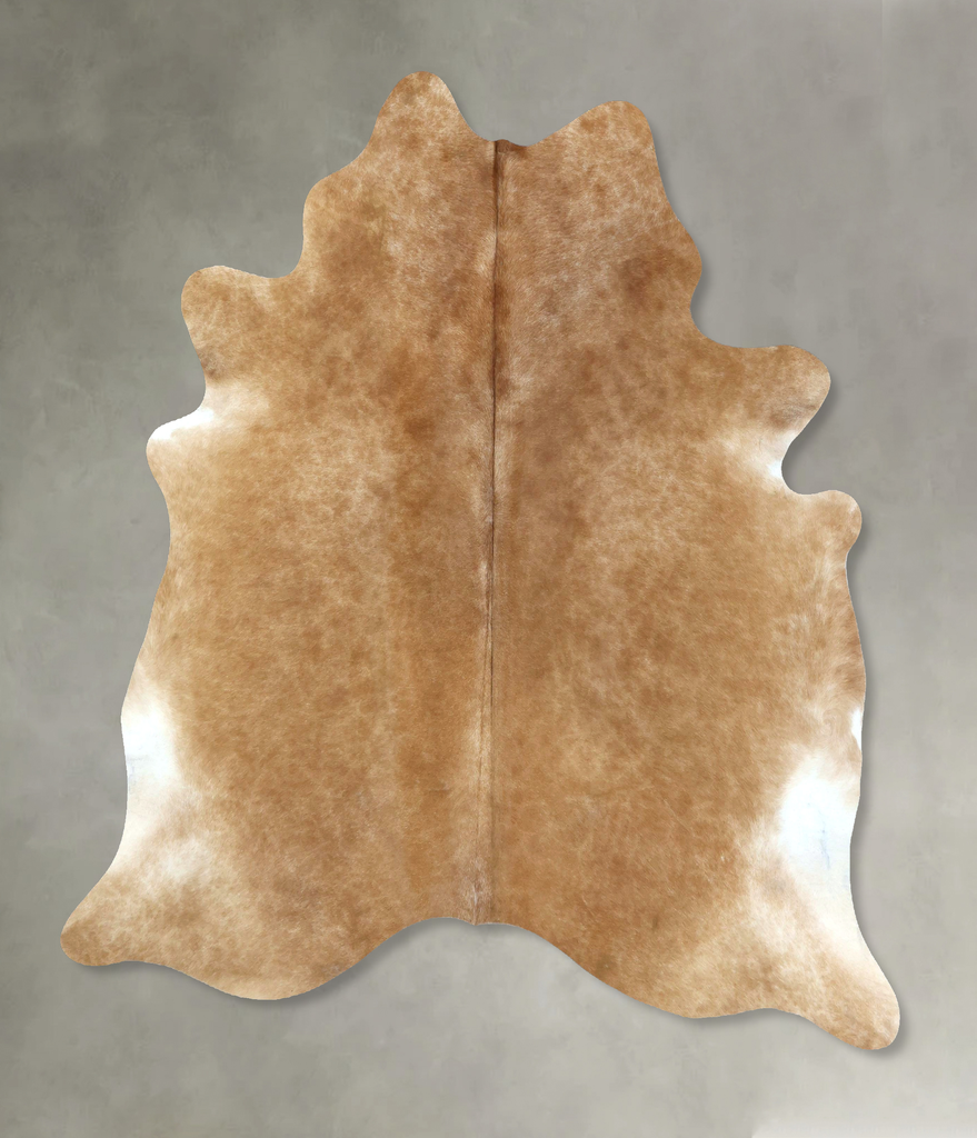 Beige X-Large Brazilian Cowhide Rug 7'0"H x 6'3"W #B21280 by Hudson Hides