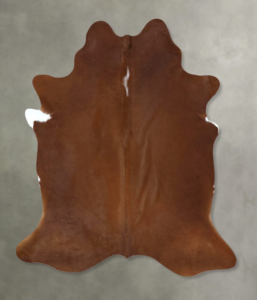 Solid Brown X-Large Brazilian Cowhide Rug 7'2"H x 6'1"W #B21281 by Hudson Hides