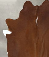 Solid Brown X-Large Brazilian Cowhide Rug 7'2"H x 6'1"W #B21281 by Hudson Hides