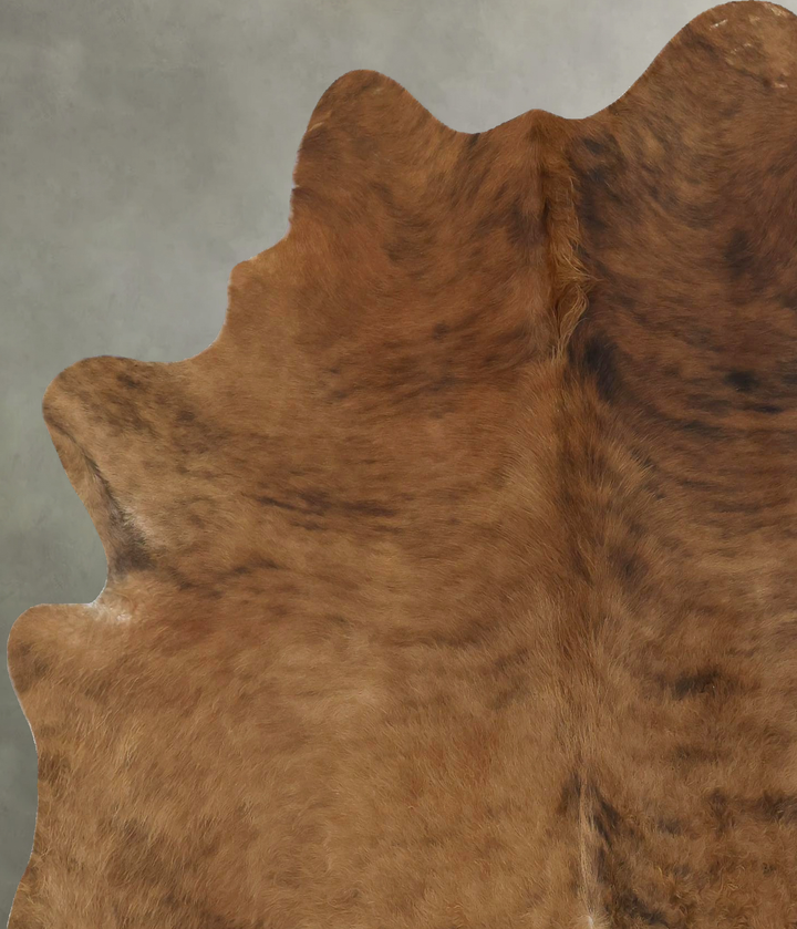 Medium Brindle Large Brazilian Cowhide Rug 6'7"H x 5'8"W #B21282 by Hudson Hides