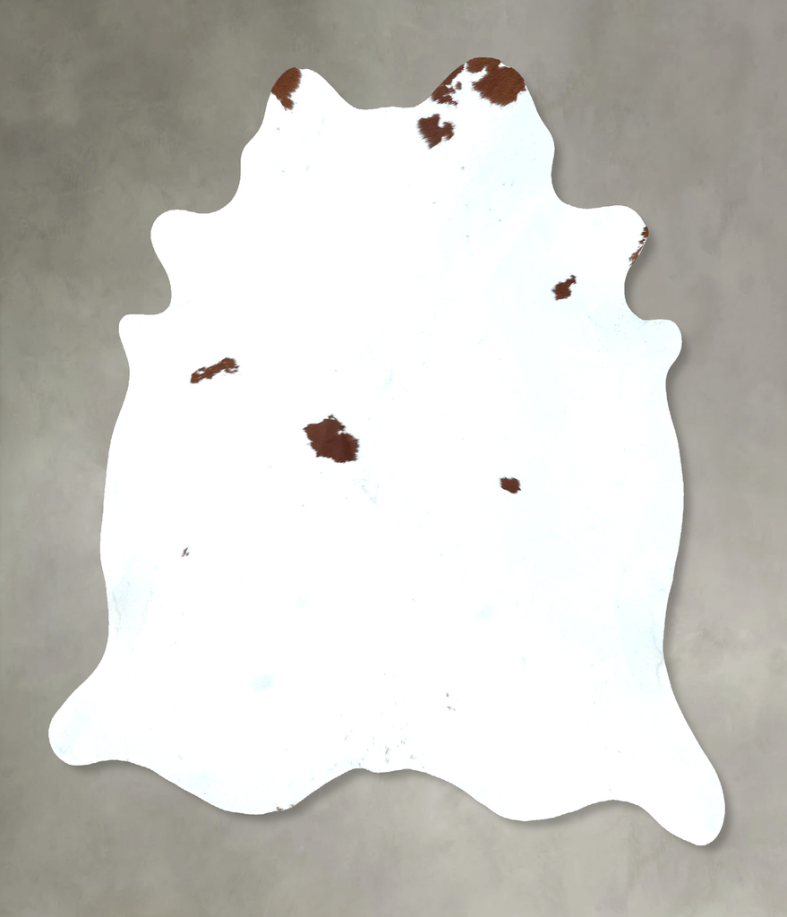 Brown and White Regular X-Large Brazilian Cowhide Rug 6'8"H x 6'4"W #B21283 by Hudson Hides